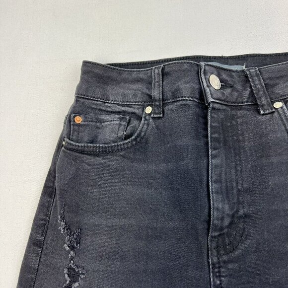 Denim & Co. Womens Distressed Five Pocket Skinny Jeans Black Size 4 - Picture 3 of 10